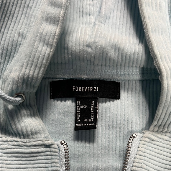 Forever 21 Kids Striped Light Blue Puffer Jacket - Picture 2 of 7